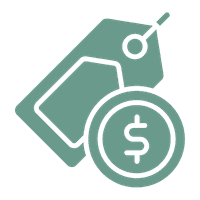 Sage green price tag icon