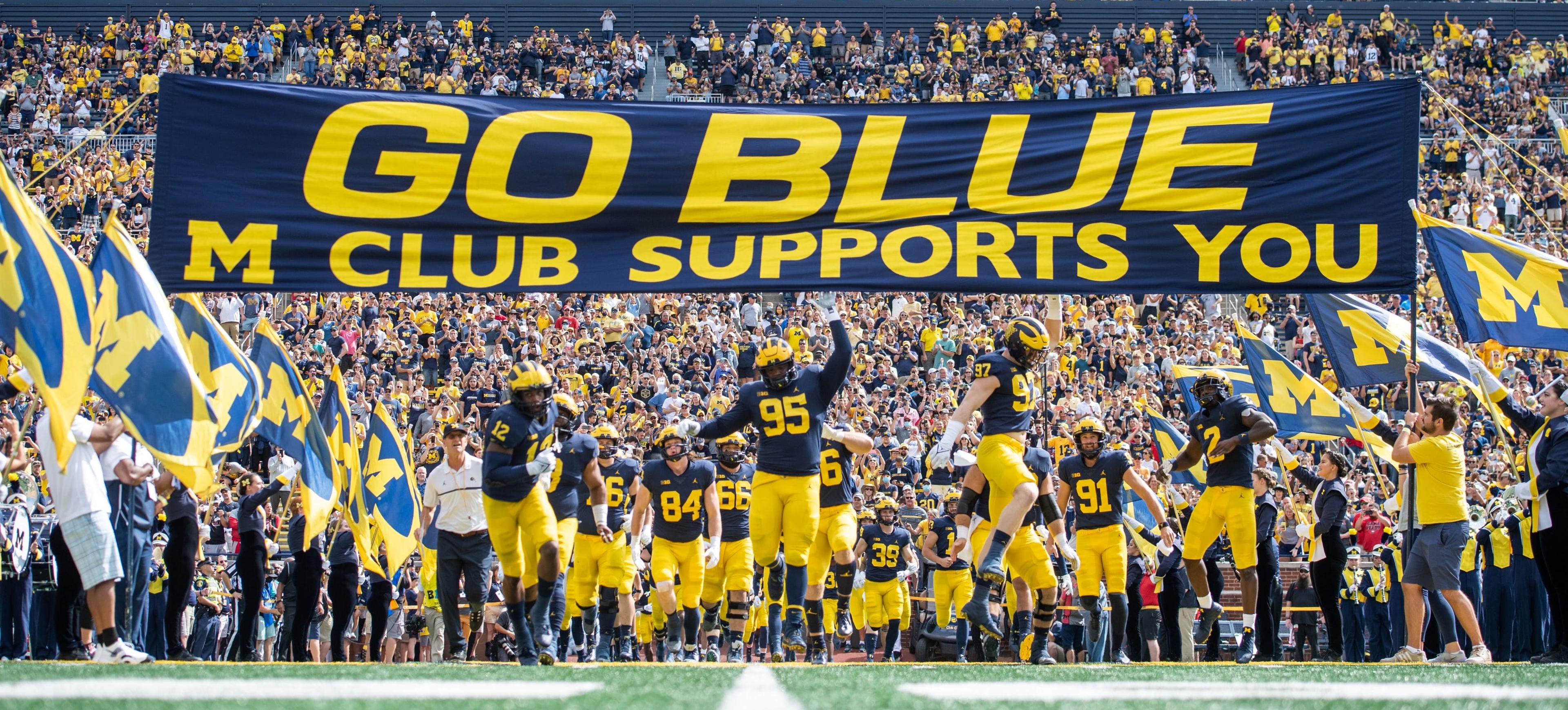 Go Blue Banner on the field