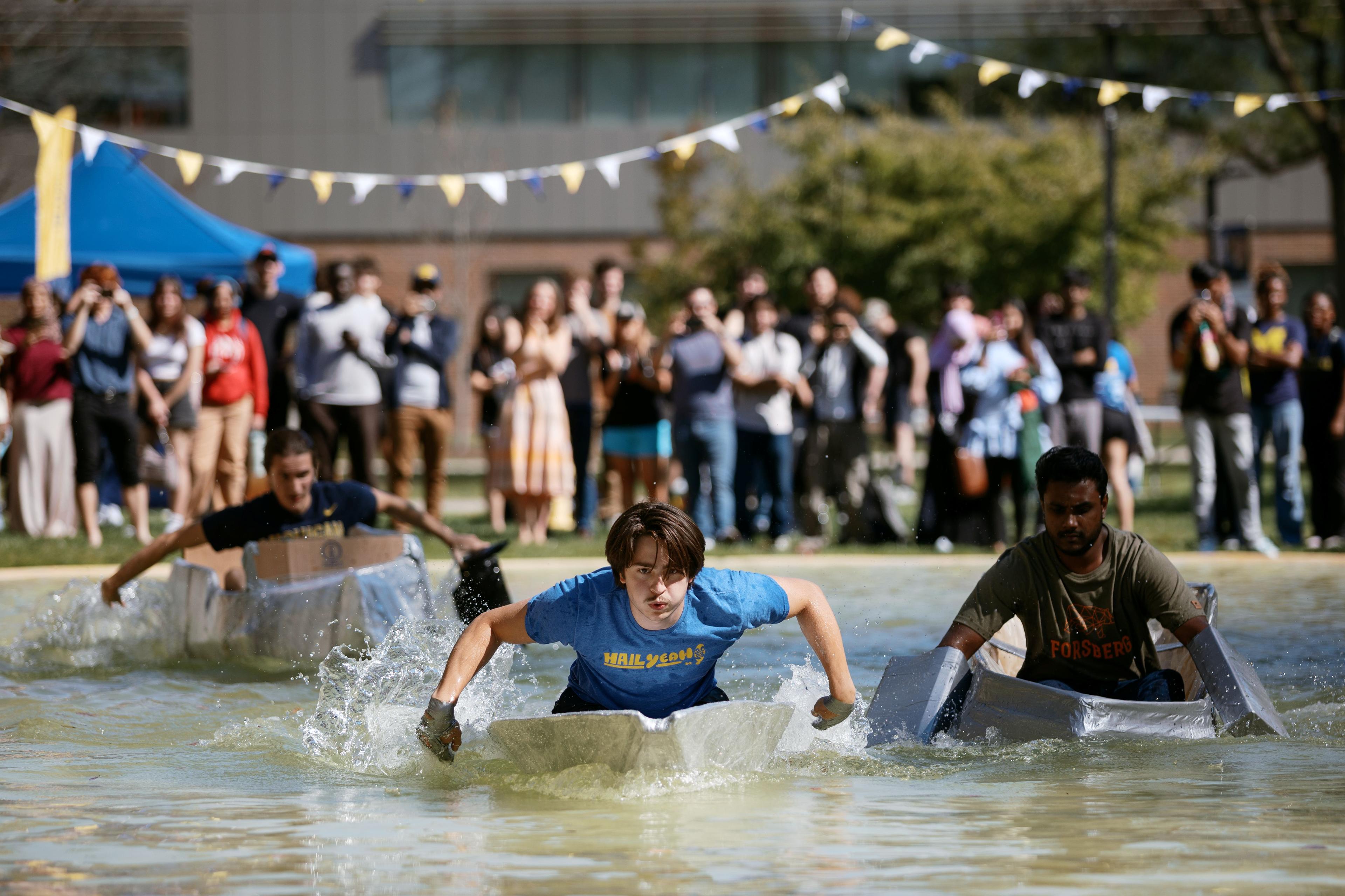 Student Participants at the Homecoming Cardboard Boat Race
